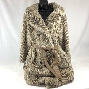 Gorgeous Vintage Faux Fur Belted Coat Versailles by Hillmoor **